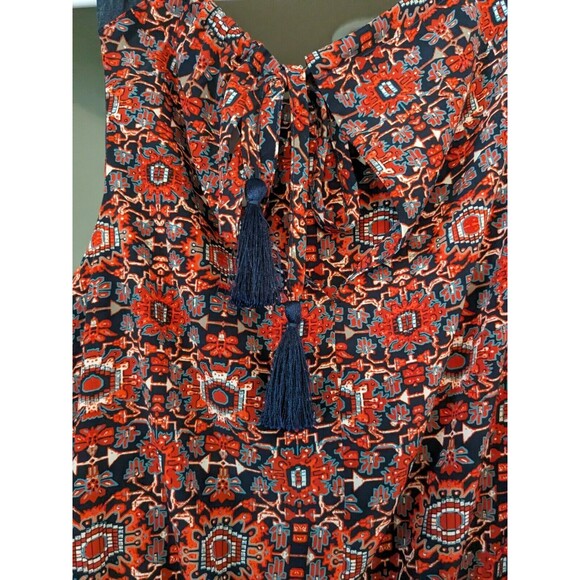 Athleta Women's Martinique Dress Red/Navy Tassels In The Back Size Medium - Picture 3 of 8
